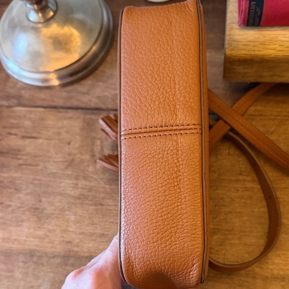 Kate Spade Brown Pebbled Leather Tassel Crossbody Bag - Picture 10 of 10
